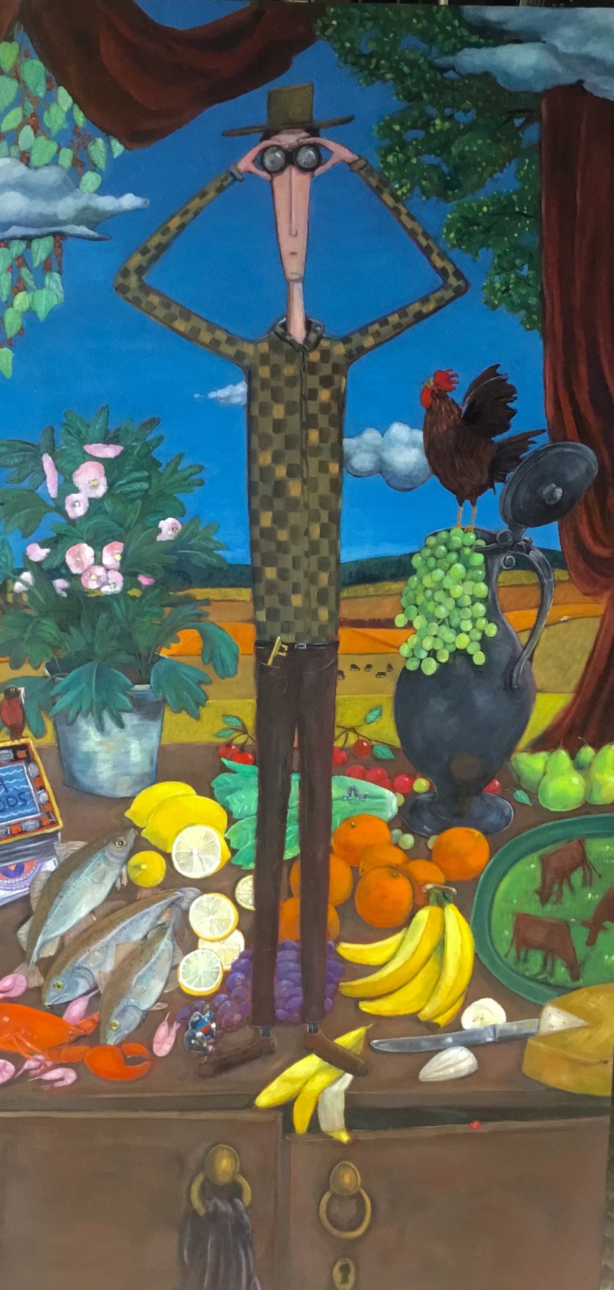 Folk art primitive bananas 