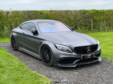 Red/Blue Chameleon tint on Mercedes C63s AMG