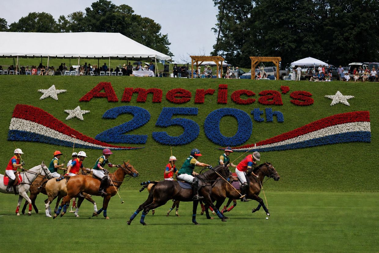 Polo match with America's 250th decoration.