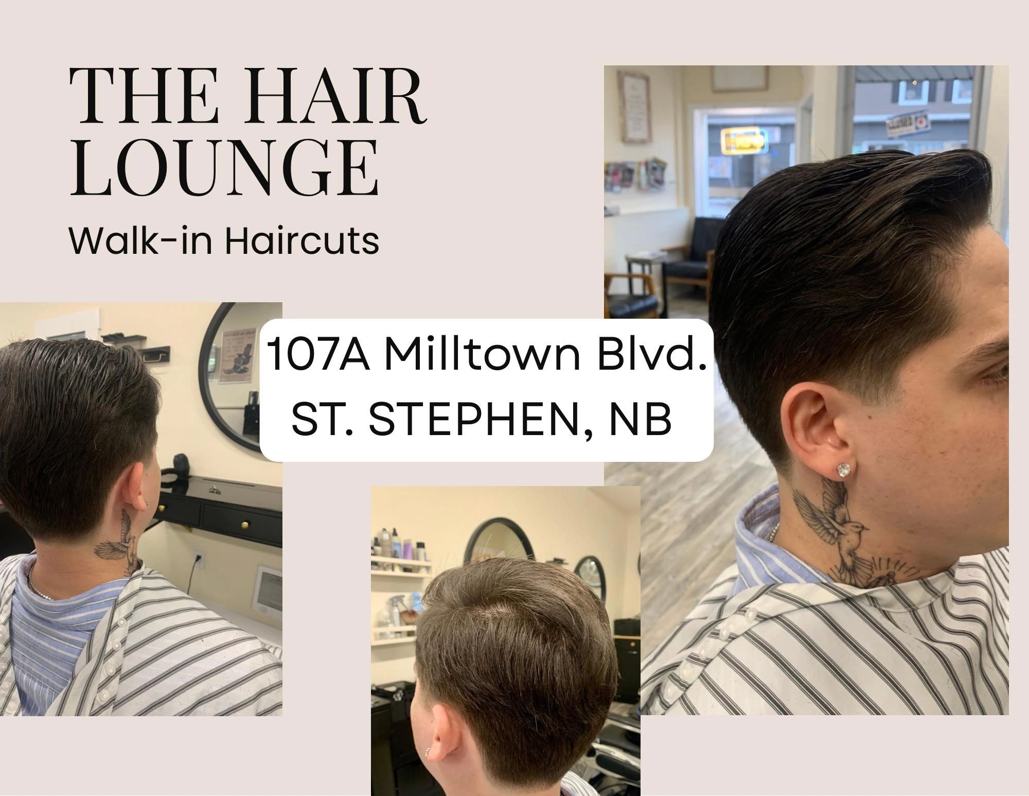 Mens haircut styles at The Hair Lounge in St. Stephen, NB.
