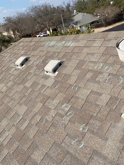 Hail damage to roof