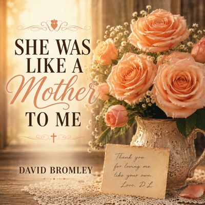 A heartfelt tribute with roses and a thank you note expressing motherly love.