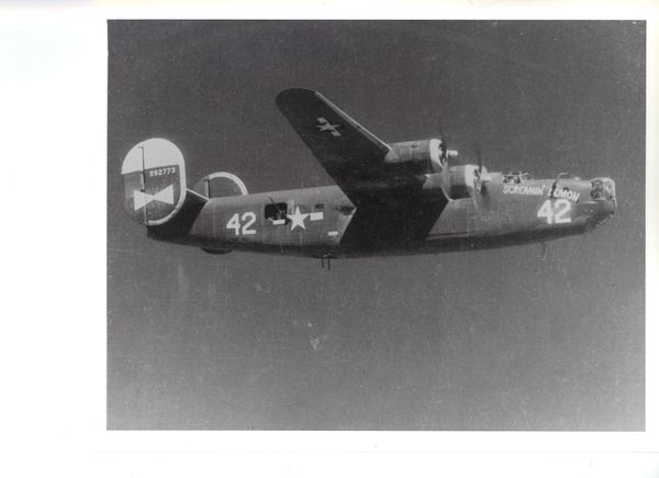 WWII era bomber plane surrounded