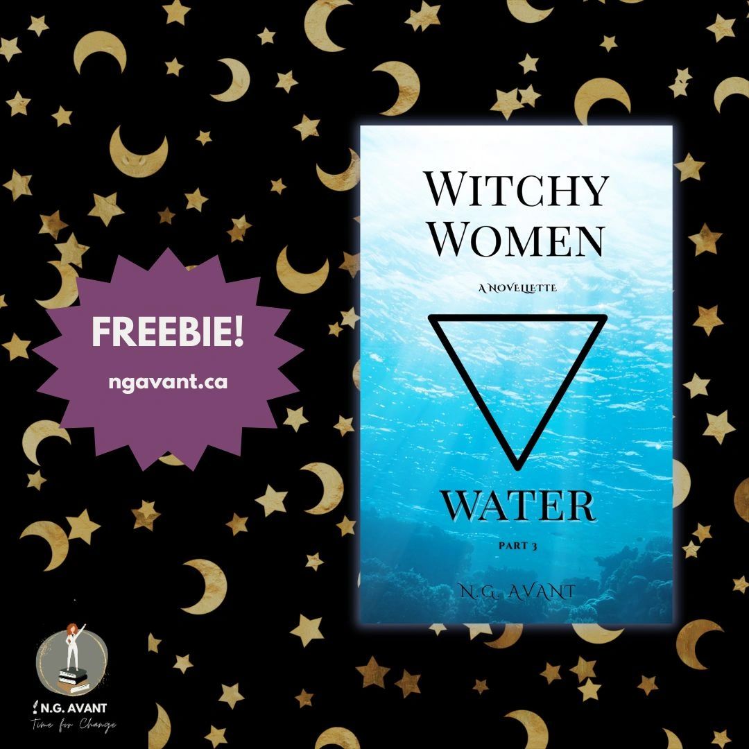 Cover of "Witchy Women: Water" by N.G. Avant with a mystical stars and moons background.