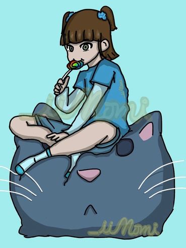 Miyu on a cat beanbag
