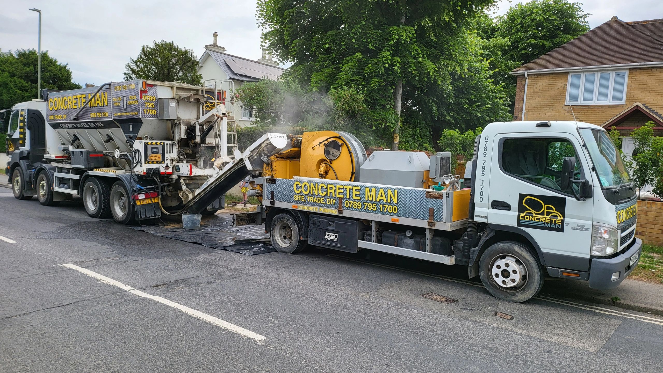 concrete line pup in action ideal for footings and slabs