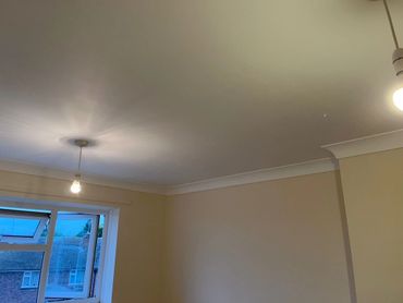 New lining paper on ceiling 