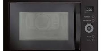 Black CDA built-in microwave oven with digital controls.