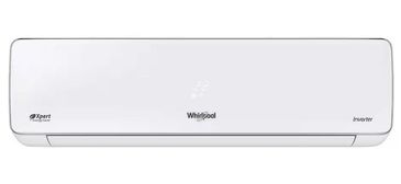 White Whirlpool inverter air conditioner unit with a sleek design.