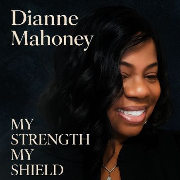 Dianne Mahoney smiling on the cover of her book 'My Strength My Shield'.