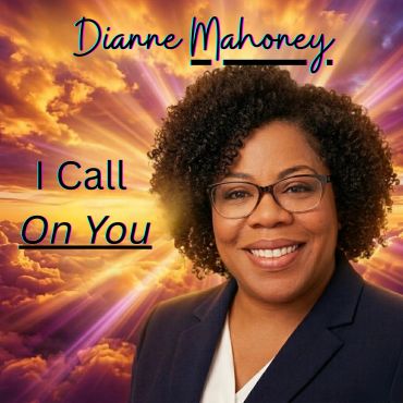 Portrait of Dianne Mahoney with inspiring sunset background and motivational text.