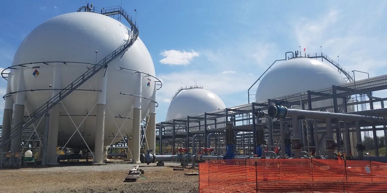 STORAGE SPHERE AT OIL & GAS INSTALLATION