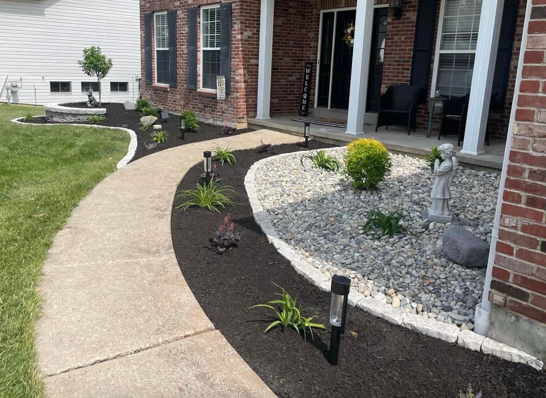 mulch in landscaping bed
