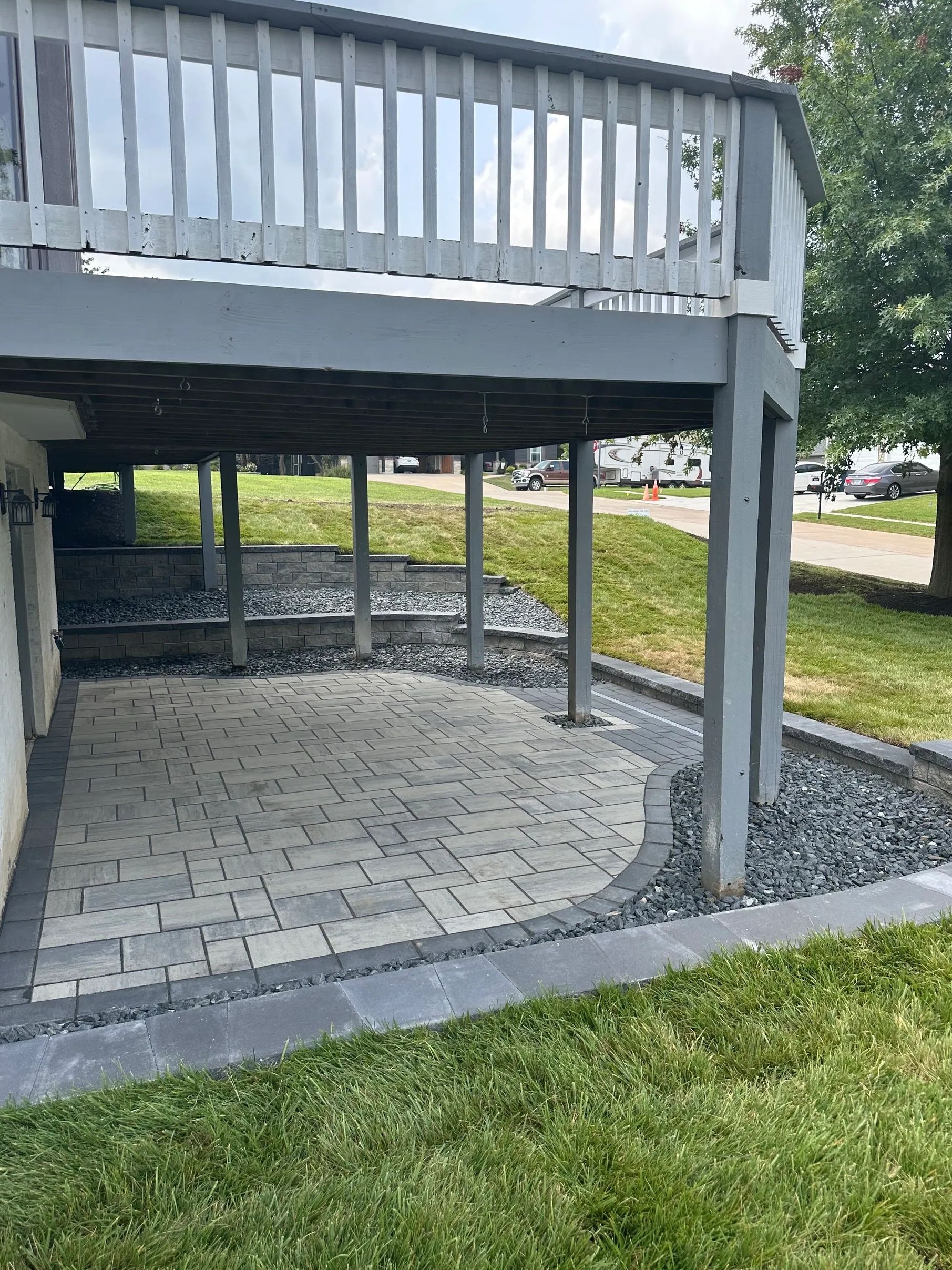 Wentzville, MO. NxGen Outdoors constructed this retaining wall and patio in.