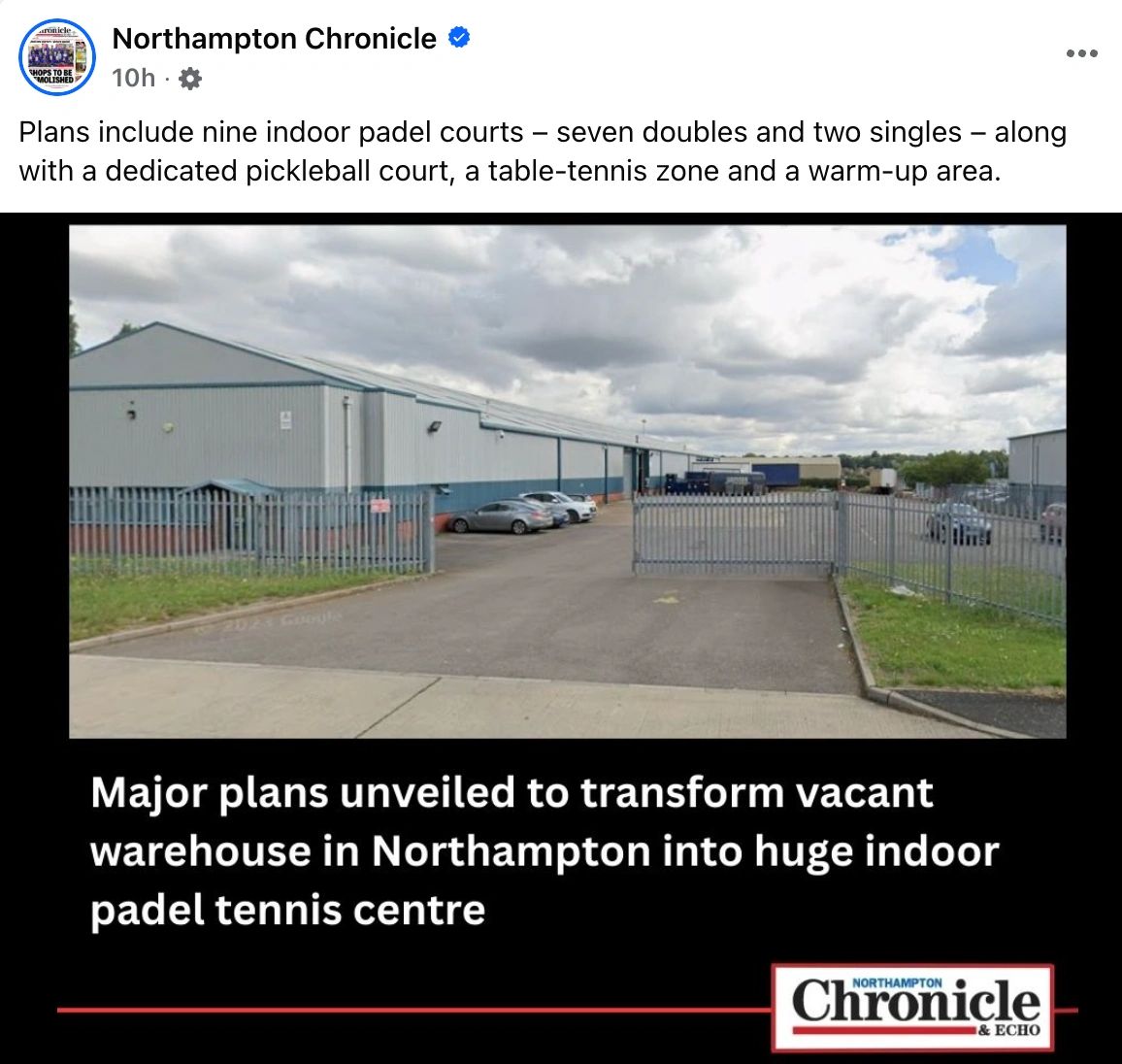 Chronicle and Echo coverage of the proposed padel centre