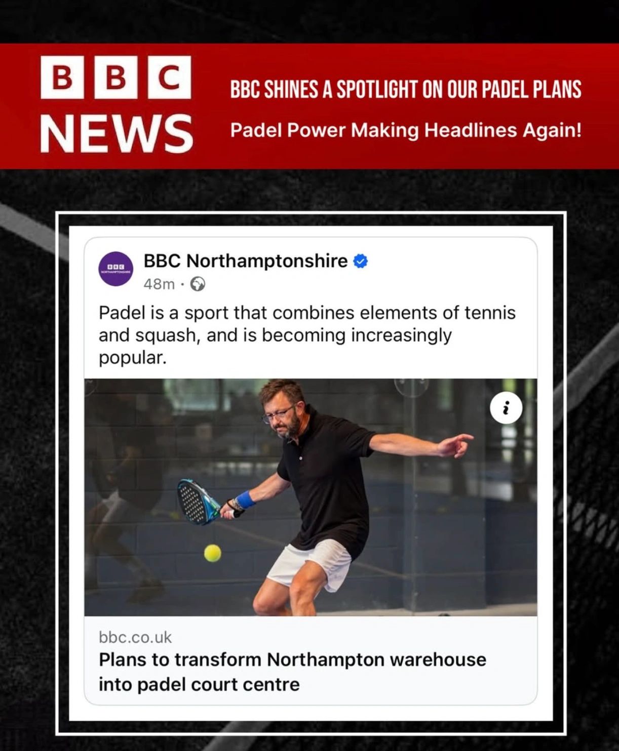 BBC News coverage of Padel Power