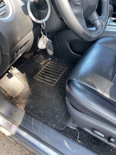 Dirty interior of SUV needs detailing