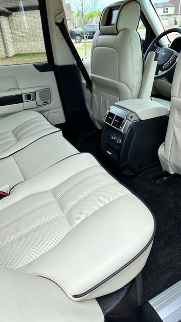 Backseats of Range Rover detailed