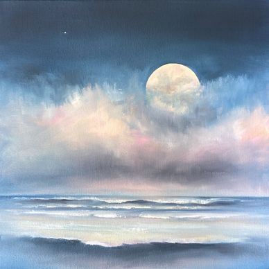Moon Waves 12x12 by Nancy Hughes Miller