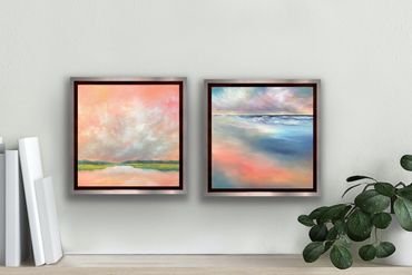 Original oil paintings of the beach ocean marsh and sky by NC artist Nancy Hughes Miller