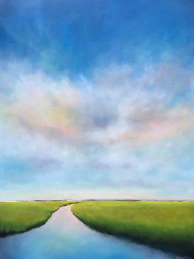 Quiet Marsh Morning 40x30 by North Carolina artist Nancy Hughes Miller