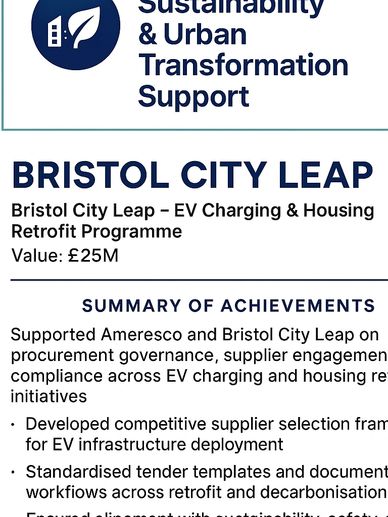 Summary of achievements in Bristol City Leap EV charging and housing retrofit programme.