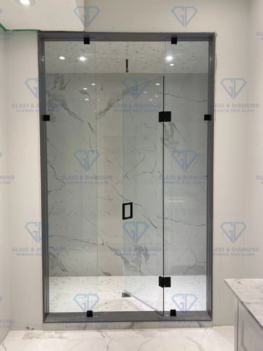 black shower door