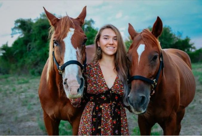 Payton with her two horses Merlin & Baron