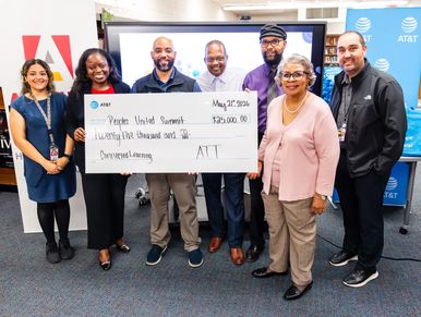 We were able to present Aldine ISD 8Kwith a check for 25,000.00 thanks to our partnership with AT&T.
