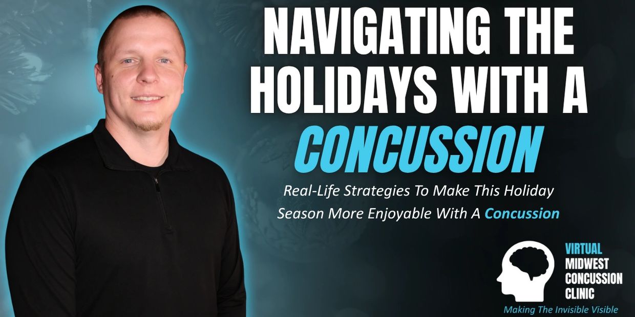 Navigating The Holidays With A Concussion event banner outlining our upcoming webinar.