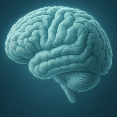 Realistic glowing brain with soft neon light for Midwest Concussion Clinic - concussion evaluation