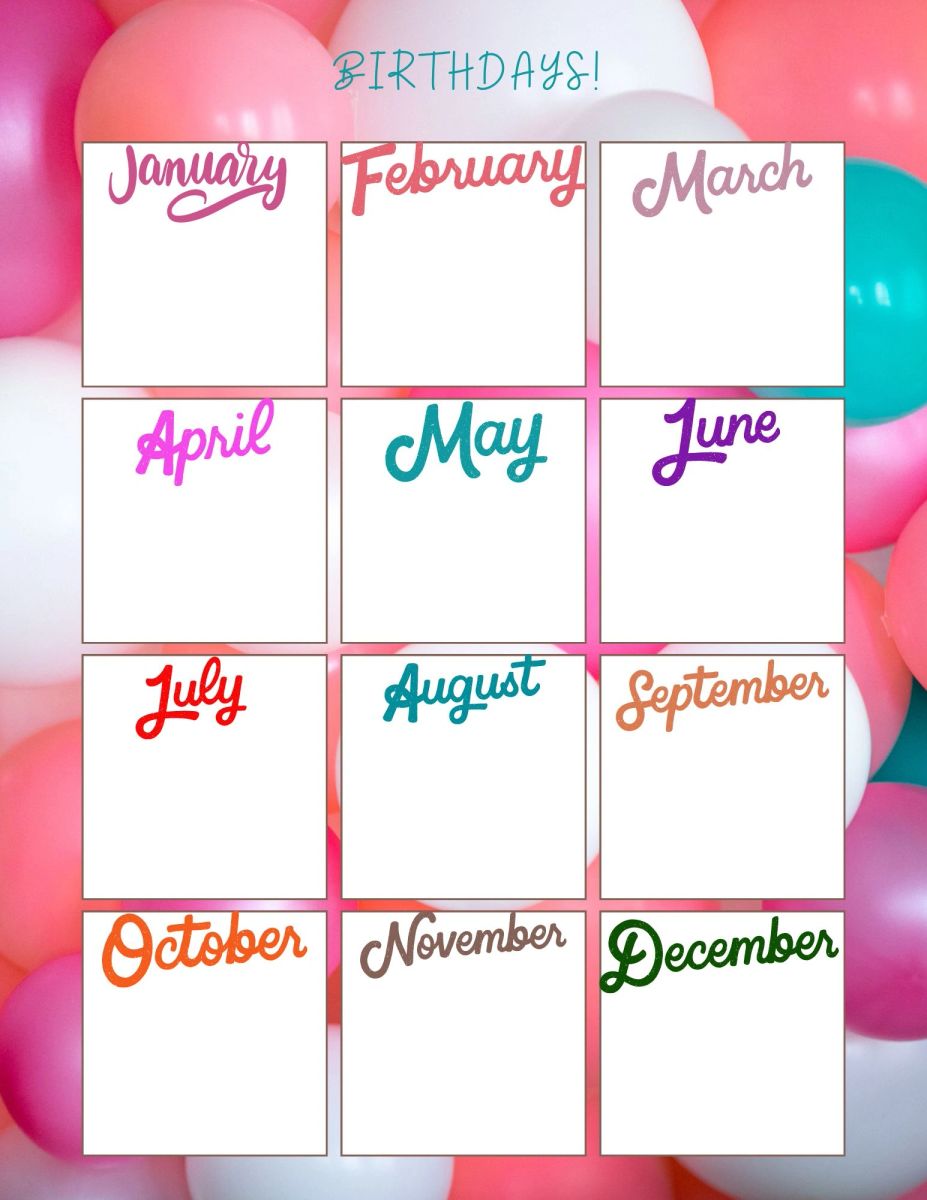 Birthday calendar