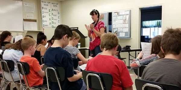 Ridgecrest Musical Enrichment Society (RMES) photo from a Rising Stars rehearsal.