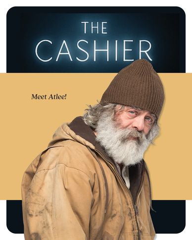 Portrait of Atlee from The Cashier, wearing a brown beanie and jacket.