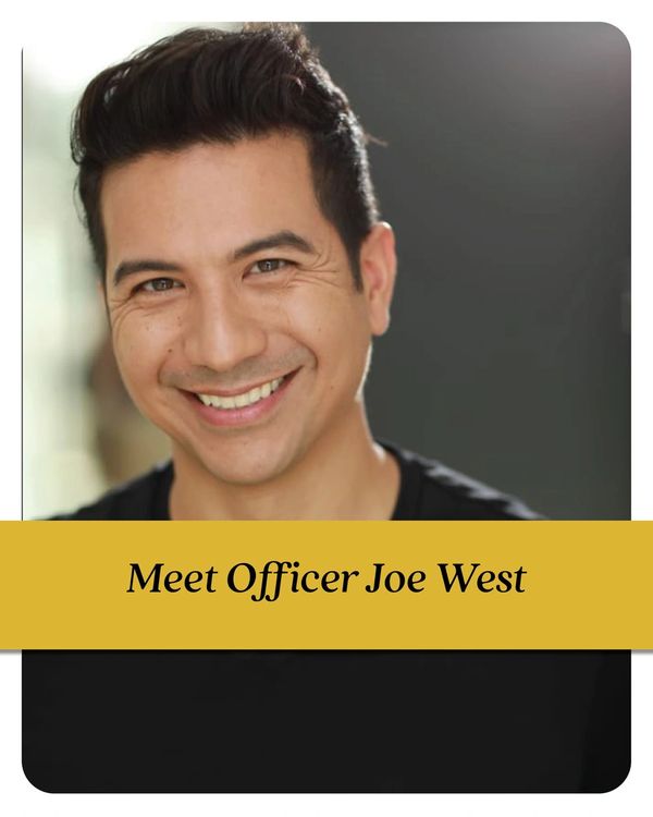 Smiling man introduced as Officer Joe West in a friendly portrait.