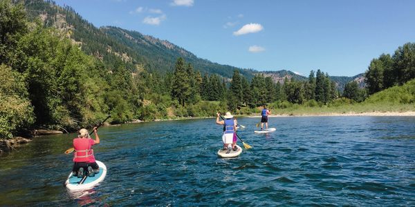 paddling on the river