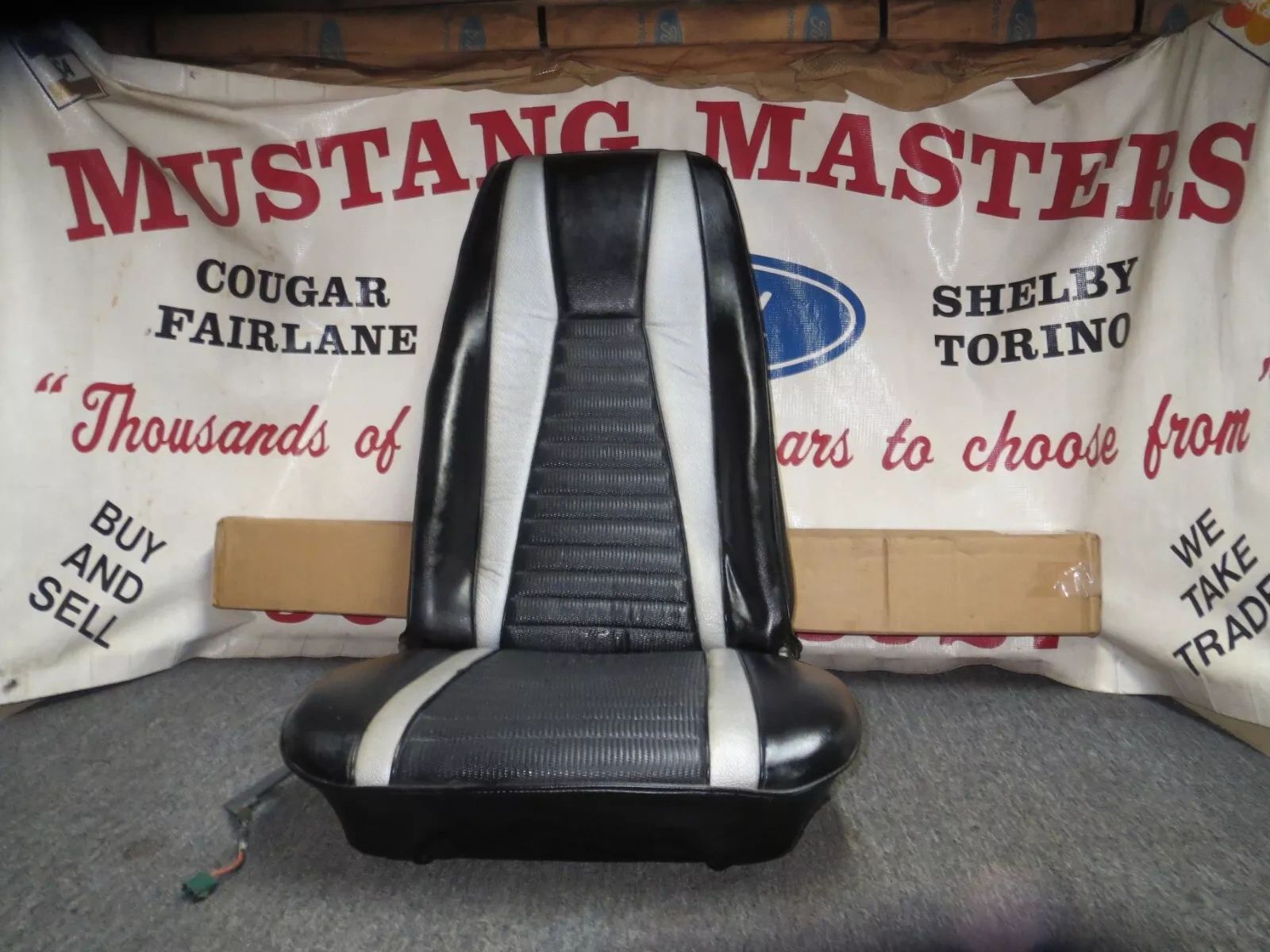 Original 1971 72 Mustang Mach1 Driver High Back Bucket Seat nicely refinished with repo upholstery. 