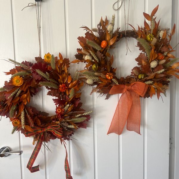 autumn wreath dried pumpkin wreath