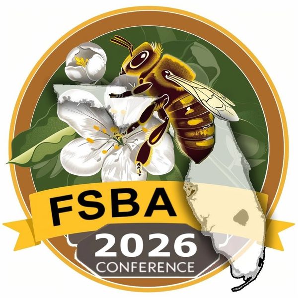 FSBA 2026 Conference logo featuring a bee, white flowers, and Florida map.