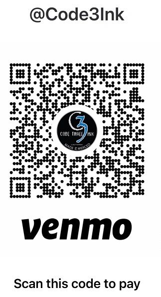 QR code for Venmo payment to @Code3Ink.