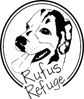 Black and white Dalmatian logo with Rufus Refuge text.