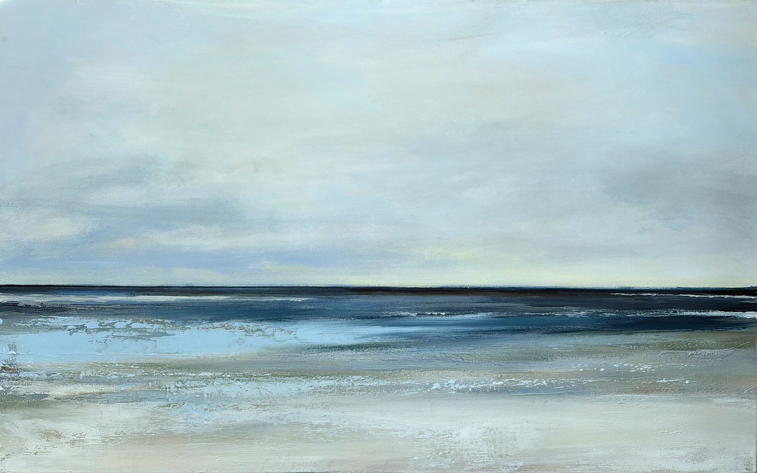 Large abstract seascape painting 