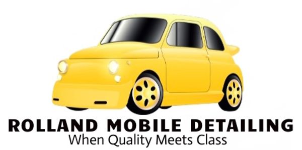 Yellow cartoon car with detailing service text.