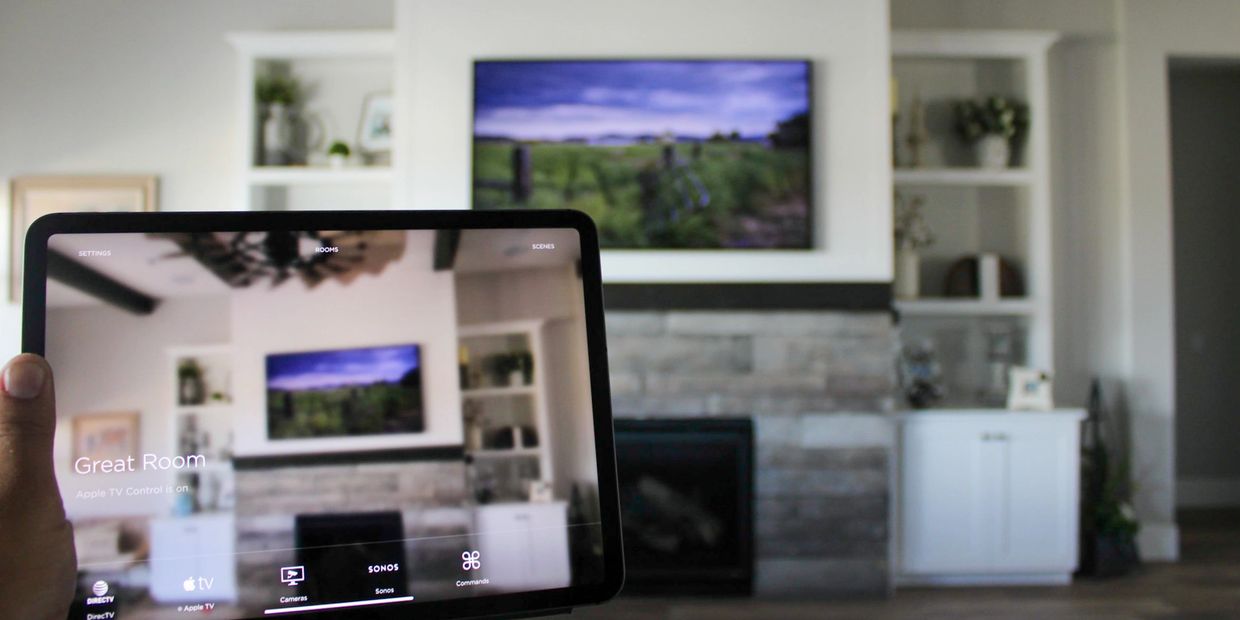 Savant app on iPad controlling Great Room Samsung Frame TV