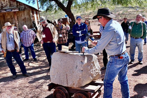 Robert Davenport giving a demonstration at the Good Enough Mine