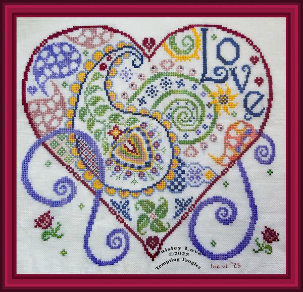 Paisley Love SAL 💖 Heart-inspired design filled with intricate swirls, vibrant jewel tones and love