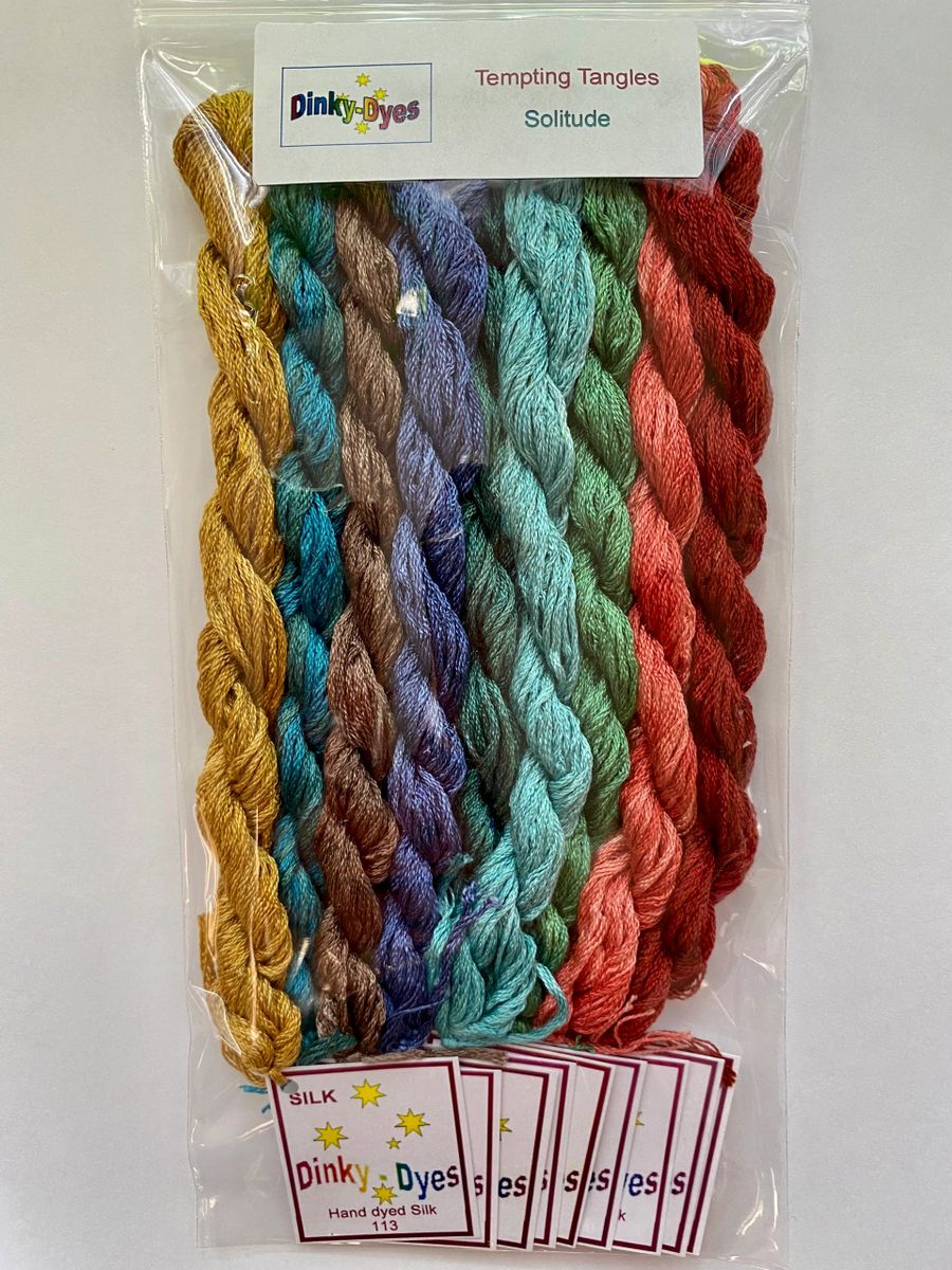 Solitude 9 Skein Silk Floss Pack by Dinky Dyes