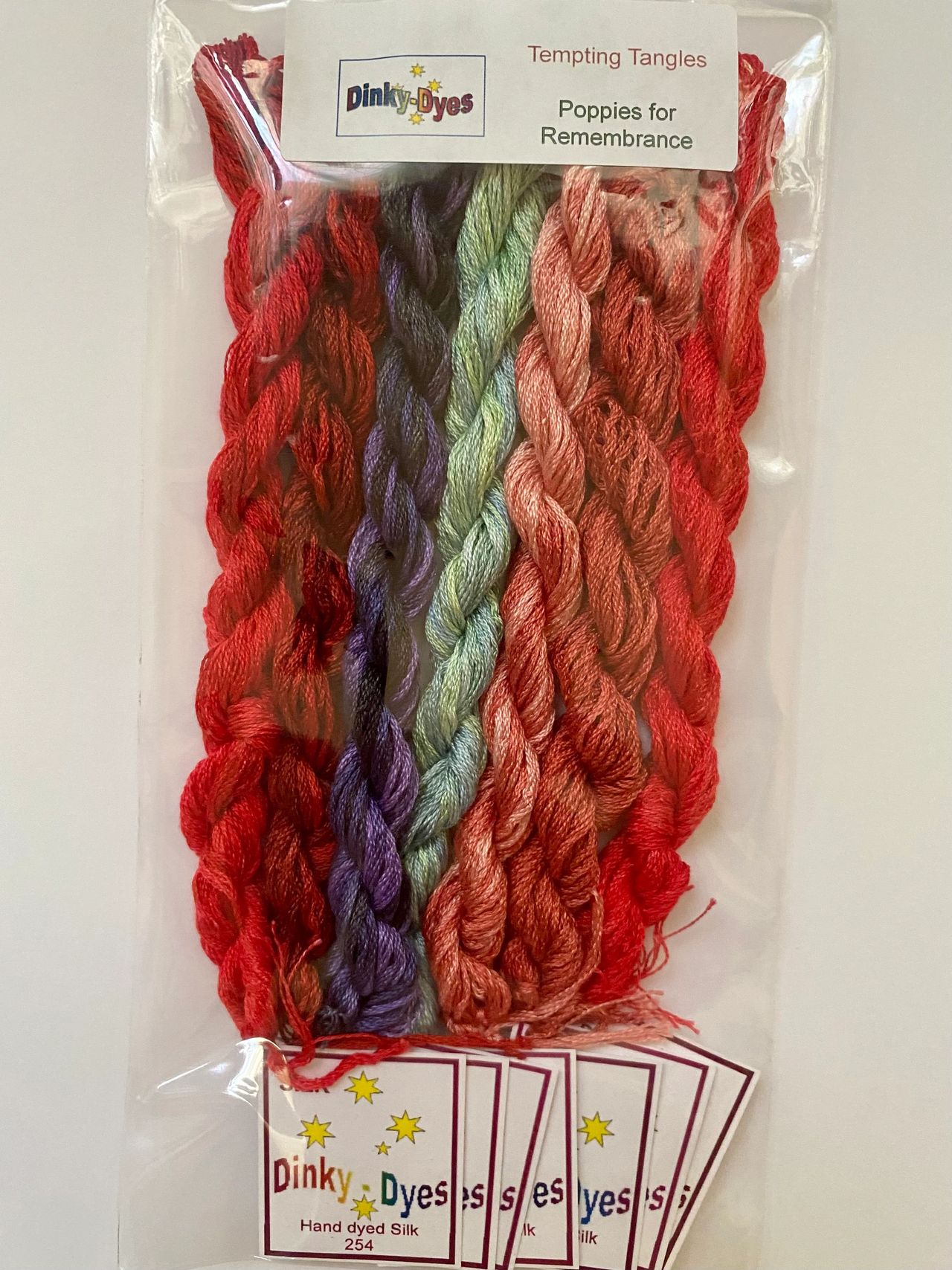 Silk Cord Hand Dyed - Red #3