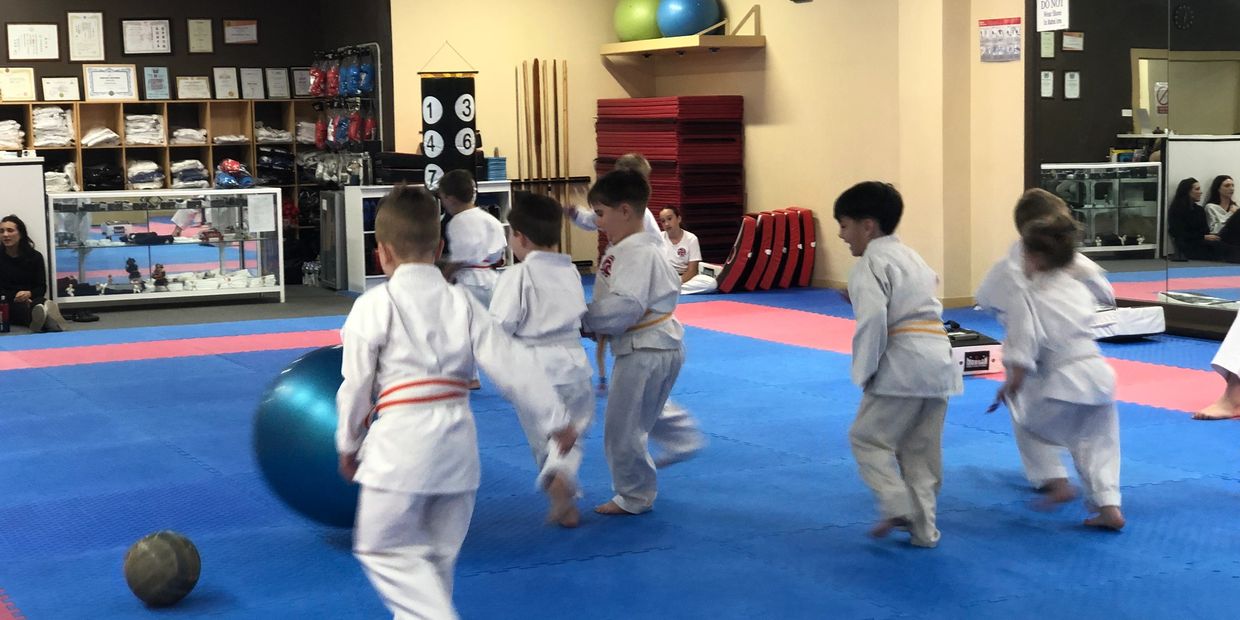 Our 4-6 Year old Kids warming up for class