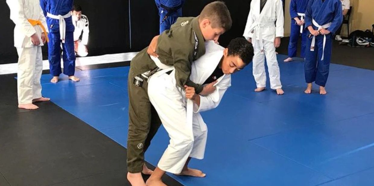 Our Kids Judo class demostrating a throw